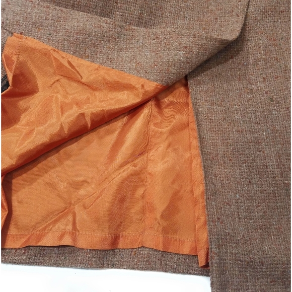 Vintage Womens 100% Wool Rust Midi Skirt with Front Slit Size 10 - Picture 4 of 7